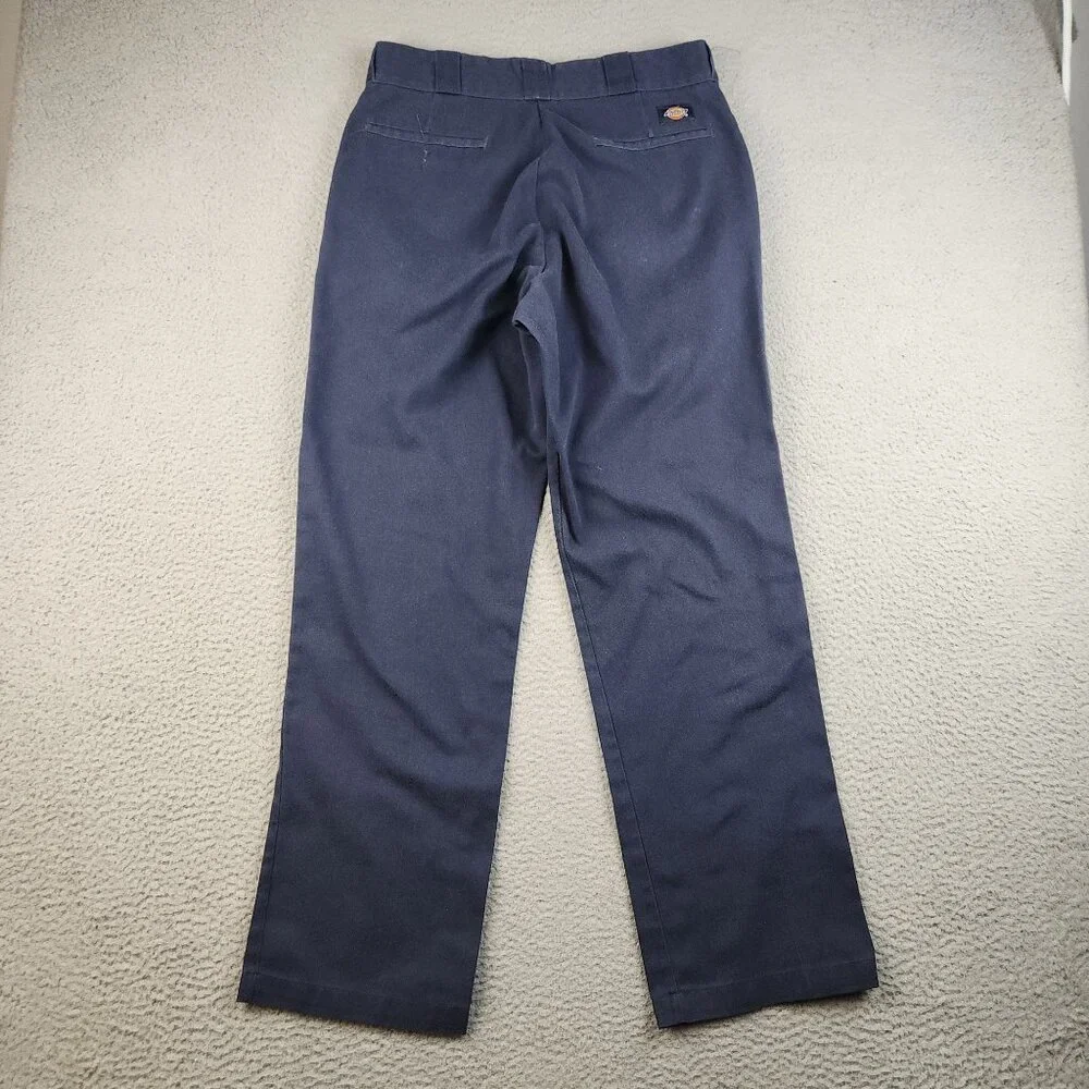 Dickies Pants Men's 33x32 874 Original Fit Flex Dark Blue Straight Leg Workwear - Picture 2 of 12